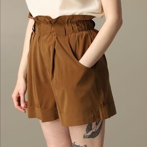 FENDI High Waisted Shorts in Washed Silk- May 2021